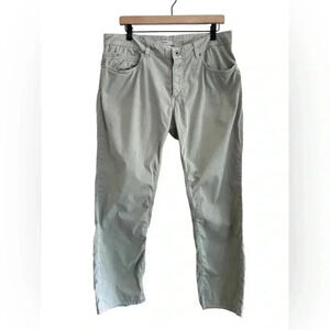 TELERIA ZED Light Green Cotton Elastane Jean Cut Casual Pants